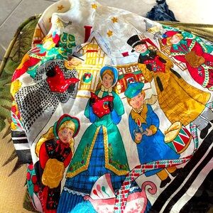 Vintage Xmas  print scarf